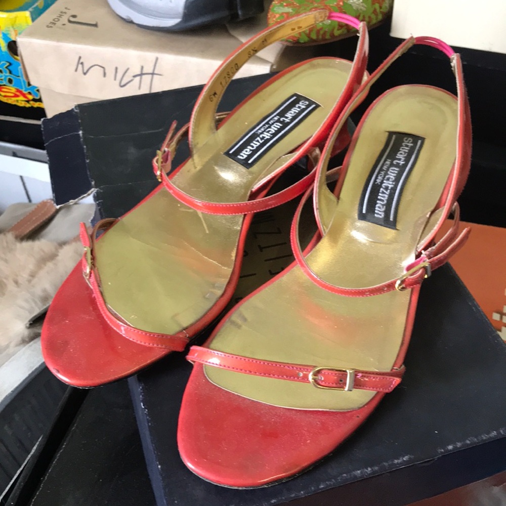 Vintage 90s Stuart Weitzman sandals salmon pink